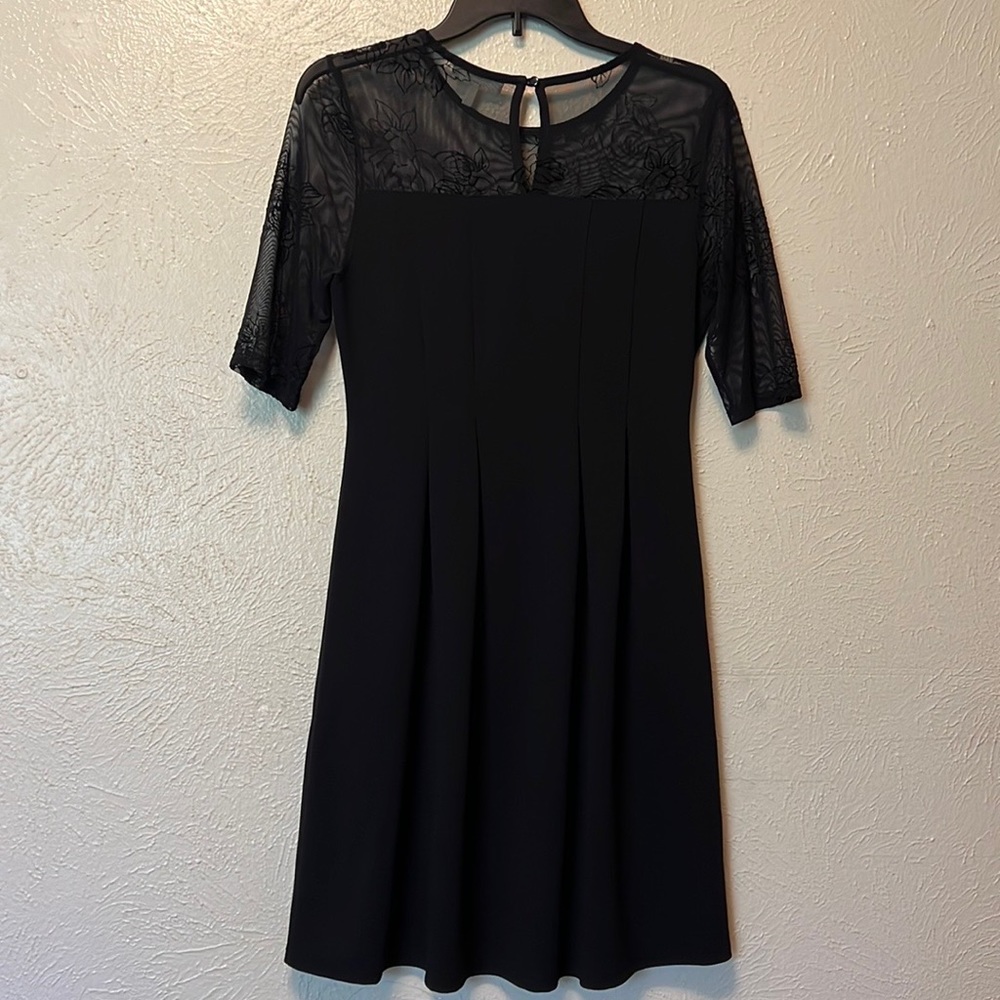 Monteau Black Lace Half Sleeve Dress Size PM - Picture 5 of 10